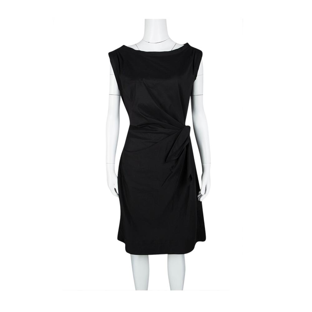 DVF Diane Von Furstenberg Black Tie Detail Draped Sleeveless Della Dress 6